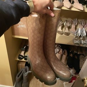 Gucci Transparent Rubber Upper GG Guccissima Pattern Non-Slip Rubber sole